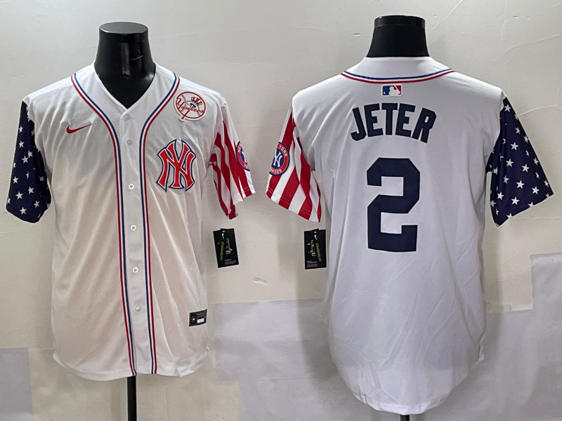 Men 2025 MLB New York Yankees 2 Jeter white jersey style 5